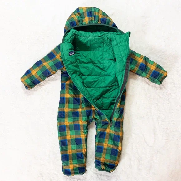 Patagonia Plaid Hooded Baby Snowsuit - Picture 3 of 8